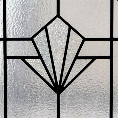 plain art deco stained glass panel  period home style
