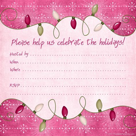 holiday invitation templates printable printable templates