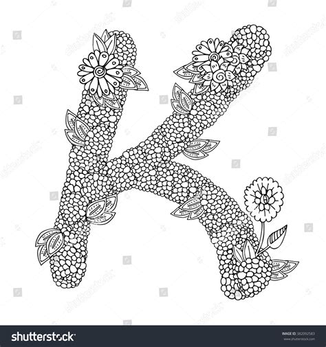 shaped pattern capital letter k decorated stock vector 382092583 shutterstock