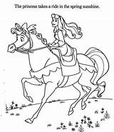 Horse Coloring Princess Aurora Riding Color Kids Her sketch template