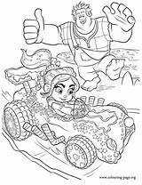 Coloring Rush Sugar Ralph Vanellope Pages Wreck Disney sketch template
