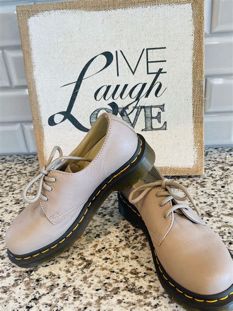 dr martens ladies shoes nude taupe virginia leather oxfords etsy