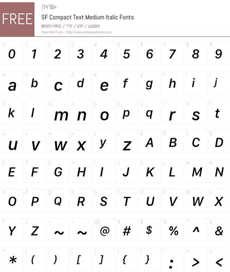 sf compact text medium italic de fonts   onlinewebfontscom
