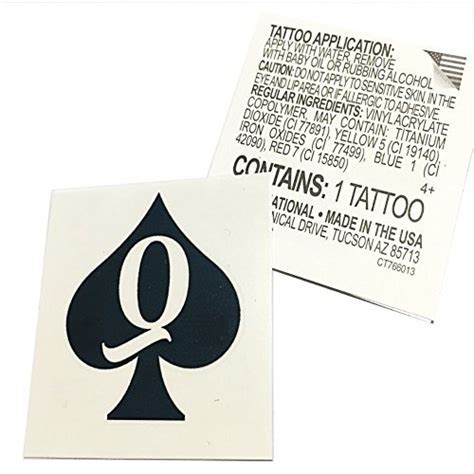 buy alternative intentions 45 x set queen of spades temporary tattoos