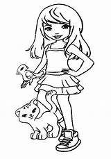 Coloring Lego Friends Pages Pet Stephanie Dog Girl Printable Pets Print Her sketch template