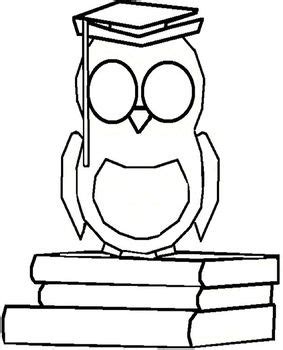 graduation owl mini awards owl coloring page prek  st badges