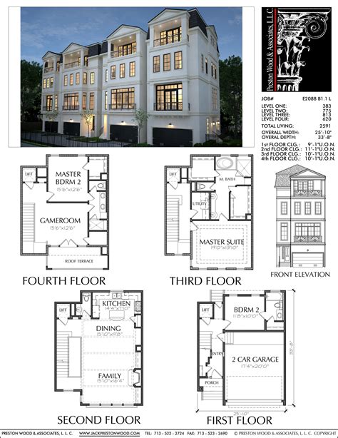 brownstone homes townhome design luxury town home floor plans preston wood associates
