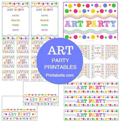 art party printables party printables  kids art party art party