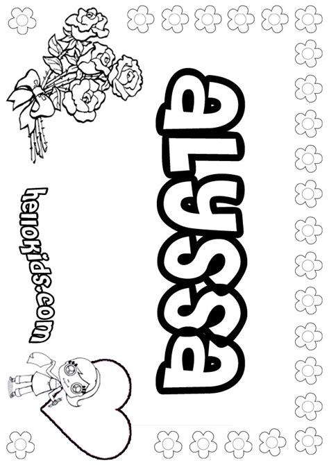 alyssa  coloring pages coloring pages