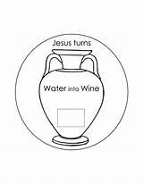 Wine Jesus Water Turns Crafts School Bible Sunday Into Craft Kids Template Coloring Lessons Story Activity Turn Activities Miracles Church sketch template