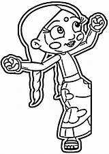 Coloring Chutki Dance Girl Wecoloringpage Pages sketch template