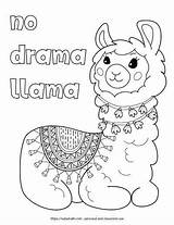 Llama Llamacorn sketch template
