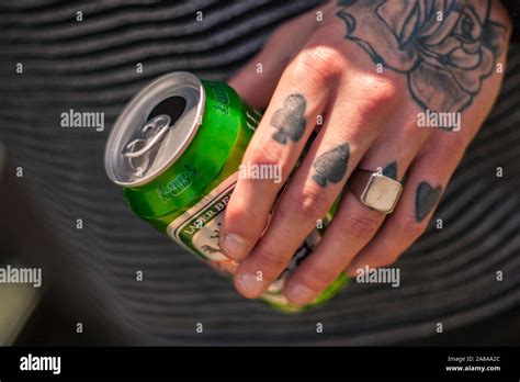 hand holding    beer  stock photo alamy