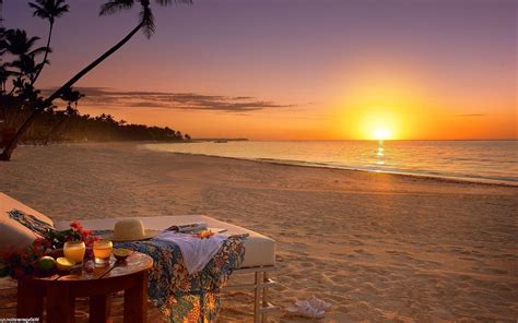 picnic at sunset shore island sand android wallpapers for free