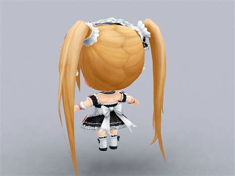 anime chibi girl 3d model 3ds max files free download modeling 46389