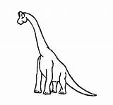 Brachiosaurus Outline Coloring Dinosaur Fossil Clipartmag Drawing sketch template