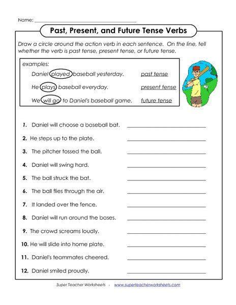 3rd Grade Verb Tense Worksheets Past Present And Future