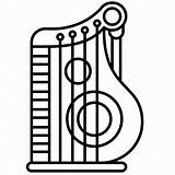 Zither Music Instrument Icon String Traditional Editor Open sketch template