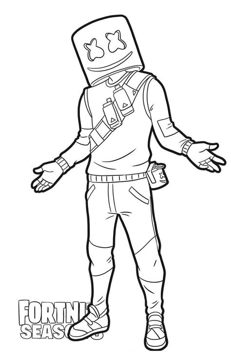marshmello fortnite coloring page  printable coloring pages  kids
