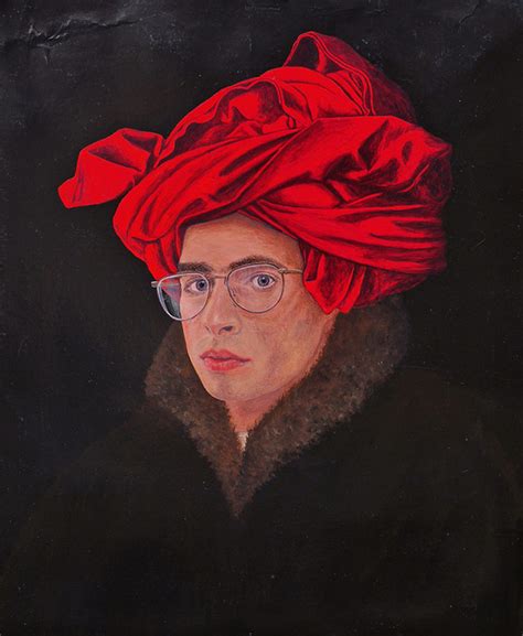 painting  portrait  jan van eycks portrait   man   red turban   gian