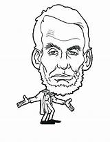 Coloring Caricature Getdrawings Lincoln sketch template