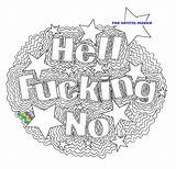 Coloring Hell Fucking Pages Adult Artful Maker Birthday Happy Template sketch template