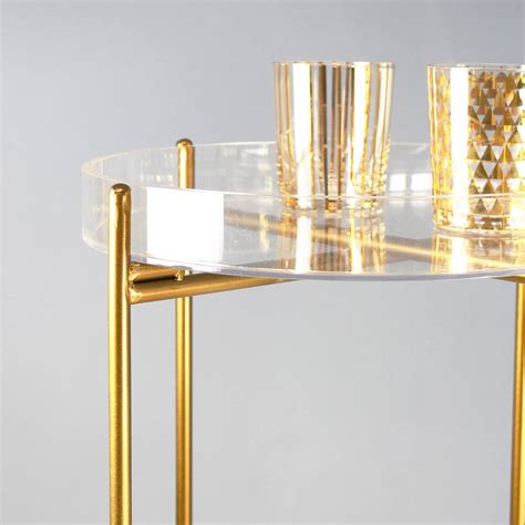 clear acrylic  gold side table  marquis dawe