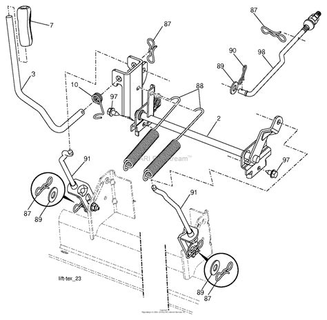 husqvarna lgt    parts diagram  mower lift deck lift