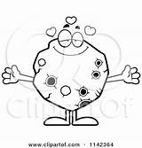 Asteroid Cartoon Loving Coloring Clipart Cory Thoman Vector Outlined Illustration Royalty Holding Sign 2021 sketch template