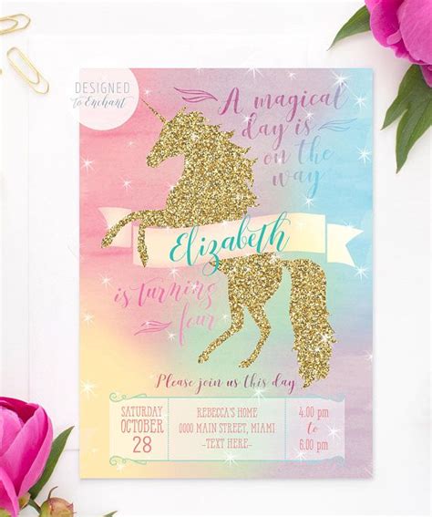 item  unavailable etsy unicorn invitations unicorn birthday