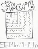 Shapes Coloring Square 2d sketch template