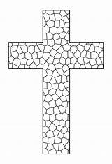 Coloring Printable Cross Pages Crosses Color Easter Lent Stained Glass Do sketch template