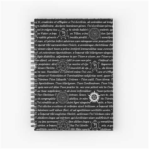 supernatural inspired latin exorcism text spiral notebook  sale  dormousedart redbubble