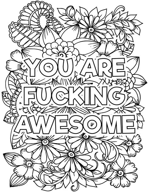 adult swear word coloring pages adult coloring book  swear etsy