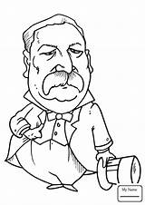 Coloring Grover Cleveland Pages Roosevelt Teddy Caricature Drawing Theodore Printable Getcolorings Color Innovative Presidents Print Version Categories sketch template