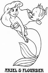 Ariel Coloring Flounder Pages Mermaid Little Kids Color Disney Sheet Areil Print Clipart Printable Gif Xyz Adults Popular sketch template