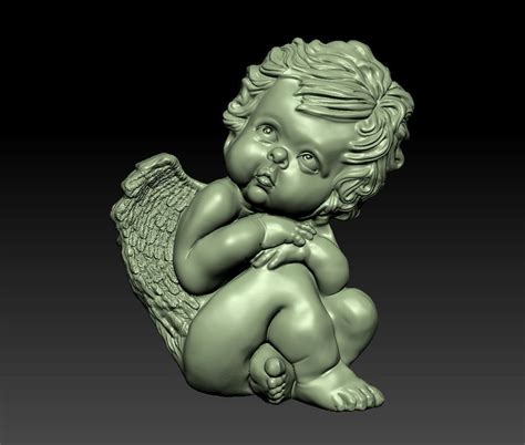 little angel 3d printable model decoration cgtrader