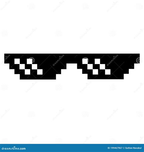 Sunglasses Pixel Icon Black On White Background Pixel Glasses Sign