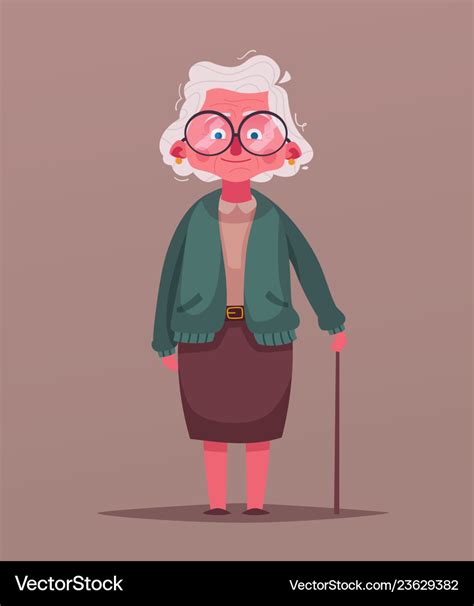 happy grandma cartoon royalty  vector image