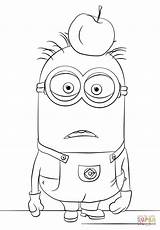 Minion Coloring Tom Minions Pages Apple Kevin Bob Head Super Birthday Printable Color Mario Stewart Online Print Despicable Cartoon Template sketch template