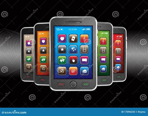 black mobile smart phones stock illustration illustration  isolated