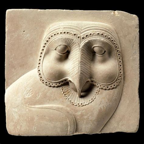 Relief Plaque With Face Of An Owl Egypt 400 30 B C