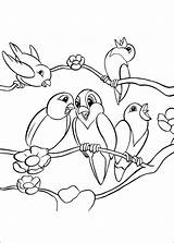 Bambi Coloring Birds Pages Disney sketch template