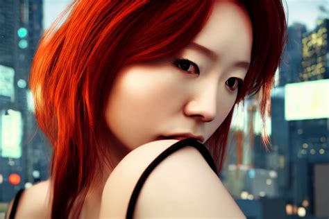 Prompthunt Hyperrealistic Portrait Of Stunningly Beautiful Redhead