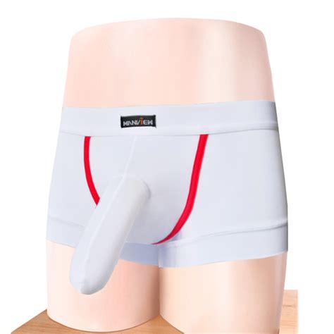 men underwear penis cock sleeve with pouch sexy boxer briefs m l xl xxl