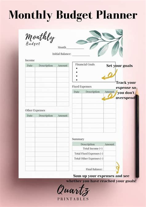 simple budget planner monthly budget planner printable budget planner