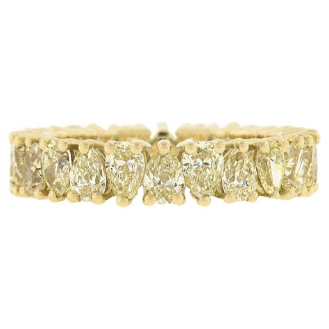 fancy yellow diamond gold eternity band ring  sale  stdibs