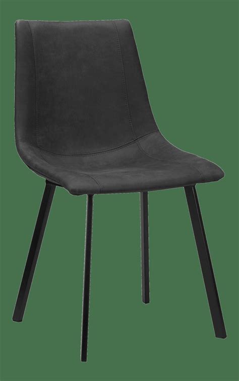 Textured Faux Leather And Metal Dining Chair Black Bouclair Dining