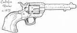 Revolver Colt Western sketch template
