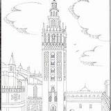 Giralda Monumentos Pinta Andalucia sketch template